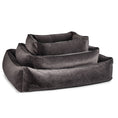 Load image into Gallery viewer, Laboni Buffalo orthopedic dog bed in black: sizes: L, S, M