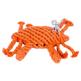 Load image into Gallery viewer, Kristof Krabbe dog toy shaped like a crab, frayed cotton fibers acting as natural floss.