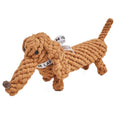 Load image into Gallery viewer, Diego Dackel cotton rope dog toy, dachshund-shaped dental chew