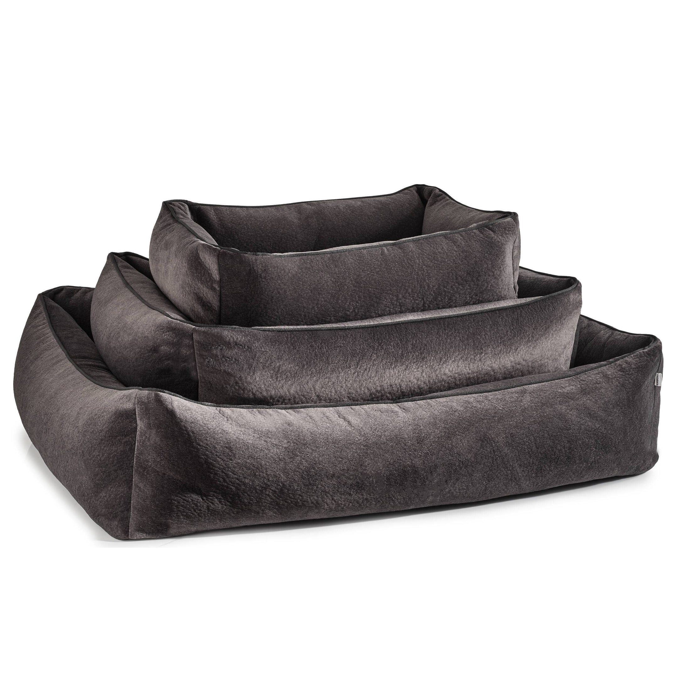 Laboni Buffalo orthopedic dog bed in black: sizes: L, S, M
