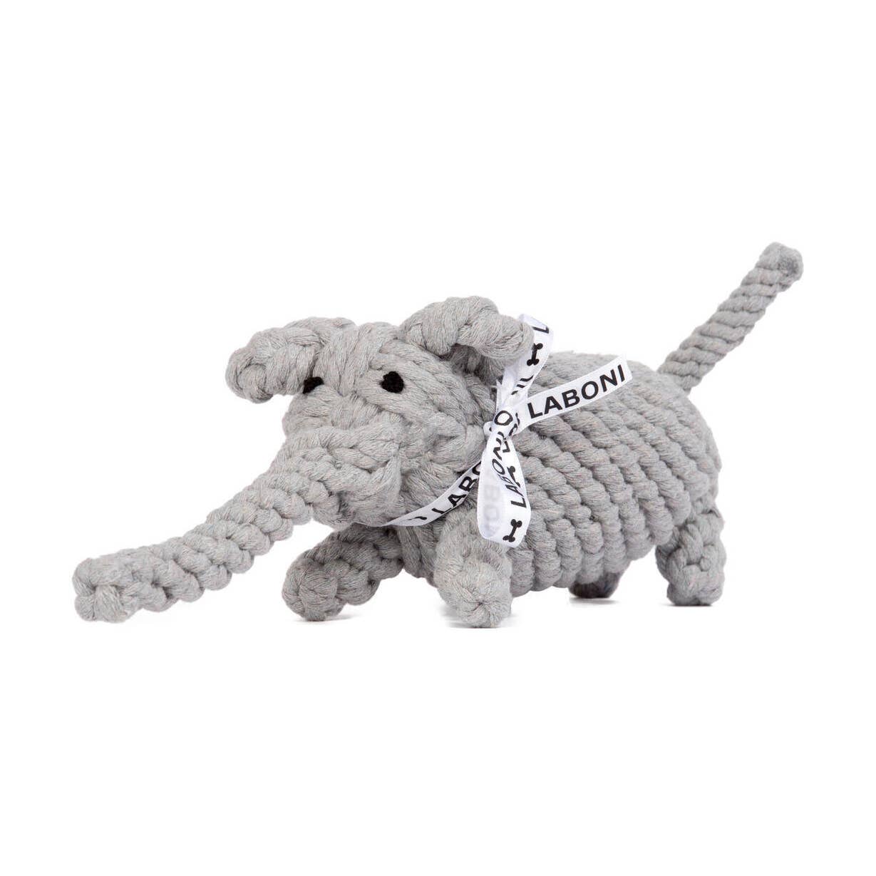 Laboni Elton Elefant dog toy, cotton fibers for plaque and tartar control