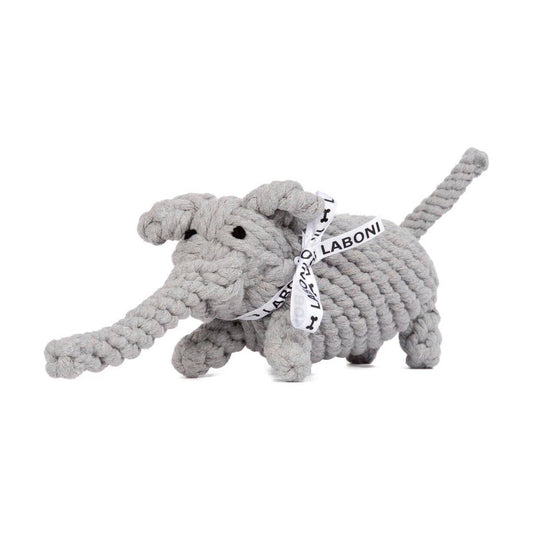 Laboni Elton Elefant dog toy, cotton fibers for plaque and tartar control