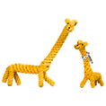 Load image into Gallery viewer, Two sizes of Giraffe cotton rope toy, dog chewing for healthy gums, on a white background
