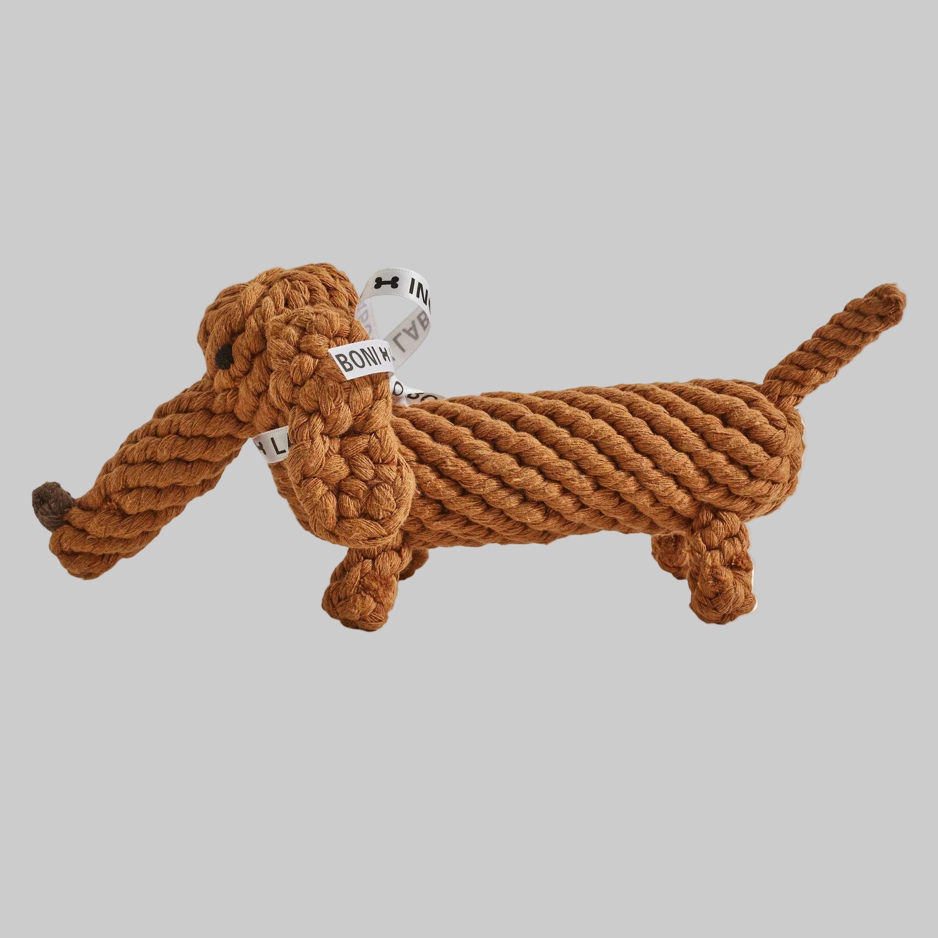 Laboni Dog Chew Toy Cotton Rope  Dental Care Dachshund- "Diego Dackel"